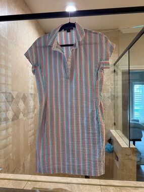 Renuar Multicolor Striped Midi Dress - Pink, Blue, Green